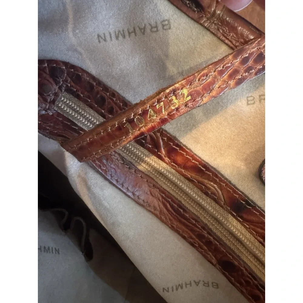 BRAHMIN MELBOURNE OR ANYTIME TOTE CROCODILE SHOULDER BAG GREAT COND - Picture 12 of 16